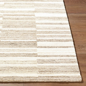 Livabliss Max Handmade Wool Flatweave Accent Rug for Entryways and Mid-century Modern Interiors Taupe, Cream 2' x 3' BOMX2304-23
