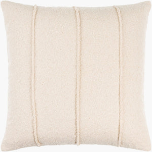 Livabliss Mindy Textured Cotton Accent Pillow Raised Line Woven Off White Square Sofa Decor BOMY003-2222D