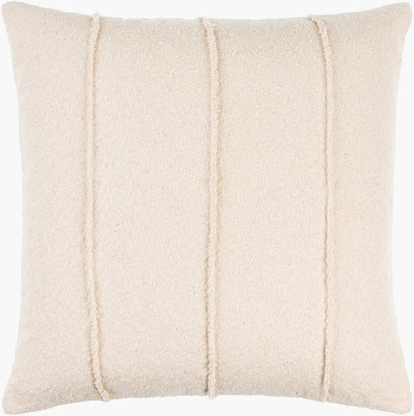 Livabliss Mindy Textured Cotton Accent Pillow Raised Line Woven Off White Square Sofa Decor BOMY003-2222D