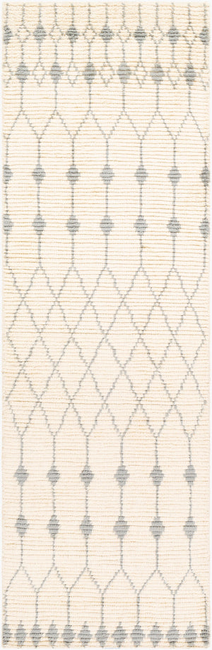 Surya Beni Ourain 2'6" X 8' Handmade Wool Rug - Elegant Global Design For Timeless Home Charm & Durability Ivory Wool Bon2300-268