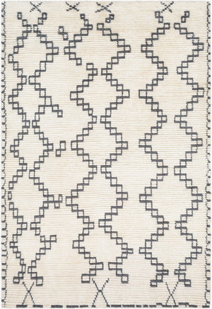 Surya Beni Ourain 2'6" X 8' Handmade Wool Rug - Elegant Global Design For Timeless Home Charm & Durability Ivory Wool Bon2301-35