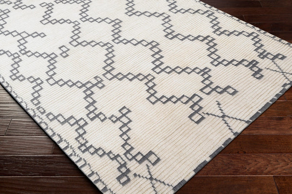 Surya Beni Ourain 2'6" X 8' Handmade Wool Rug - Elegant Global Design For Timeless Home Charm & Durability Ivory Wool Bon2301-35