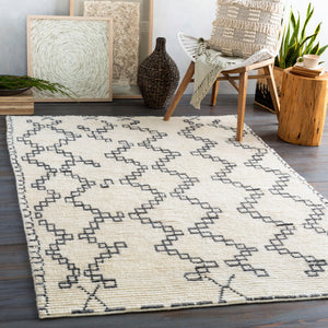 Surya Beni Ourain 2'6" X 8' Handmade Wool Rug - Elegant Global Design For Timeless Home Charm & Durability Ivory Wool Bon2301-35