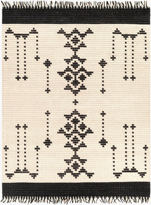 Surya Beni Ourain 2'6" X 8' Handmade Wool Rug - Elegant Global Design For Timeless Home Charm & Durability Black Wool Bon2302-810