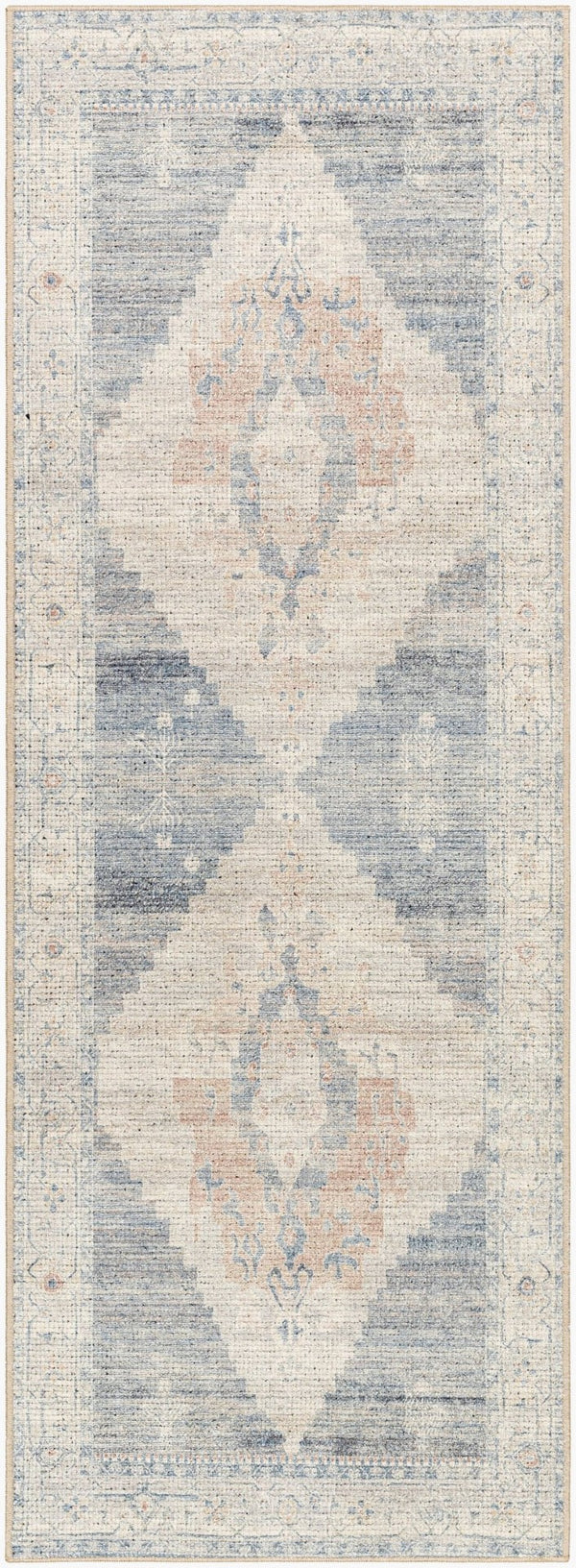 Livabliss Luca Collection Machine Woven Polyester Accent Rug for Entryways and Cozy Reading Nooks Denim, Light Gr 2'7" x 7'3" BONC2300-2773