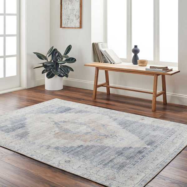 Livabliss Luca Collection Machine Woven Polyester Accent Rug for Entryways and Cozy Reading Nooks Denim, Light Gr 9'2" x 12' BONC2300-9212