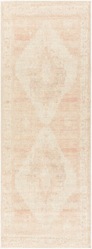 Livabliss Luca Medallion Accent Rug Turkish Woven Polyester for Entryway or Reading Nook Ivory, Dusty Pi 2'7" x 7'3" BONC2301-2773