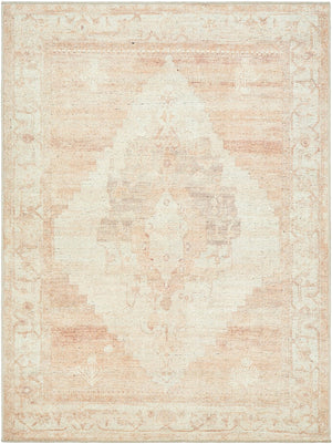 Livabliss Luca Medallion Accent Rug Turkish Woven Polyester for Entryway or Reading Nook Ivory, Dusty Pi 2'2" x 3'9" BONC2301-2239