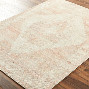 Livabliss Luca Medallion Accent Rug Turkish Woven Polyester for Entryway or Reading Nook Ivory, Dusty Pi 2'2" x 3'9" BONC2301-2239
