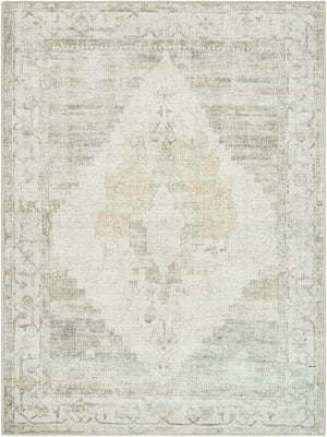 Livabliss Luca Traditional Pattern Polyester Accent Rug for Entryways Bathrooms and Beside Beds Ivory, Olive 9'2" x 12' BONC2302-9212
