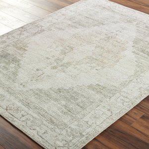 Livabliss Luca Traditional Pattern Polyester Accent Rug for Entryways Bathrooms and Beside Beds Ivory, Olive 9'2" x 12' BONC2302-9212