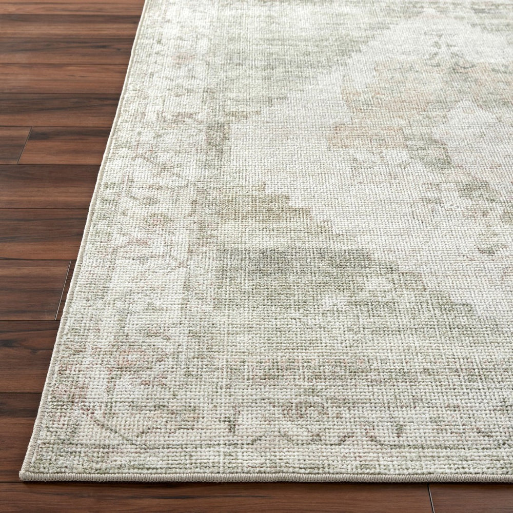 Livabliss Luca Traditional Pattern Polyester Accent Rug for Entryways Bathrooms and Beside Beds Ivory, Olive 9'2" x 12' BONC2302-9212