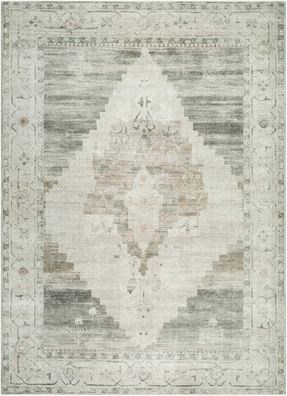 Livabliss Luca Traditional Accent Rug Machine Woven Polyester for Entryways and Cozy Spaces Cream, Oatmeal 2'2" x 3'9" BONC2303-2239