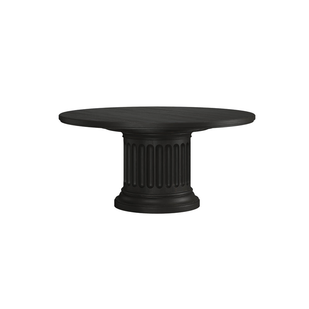 Atrium Round Dining Table - Striking Fluted Column Design Crafted from Rich Wood for Timeless Elegance