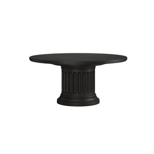 Atrium Round Dining Table - Striking Fluted Column Design Crafted from Rich Wood for Timeless Elegance