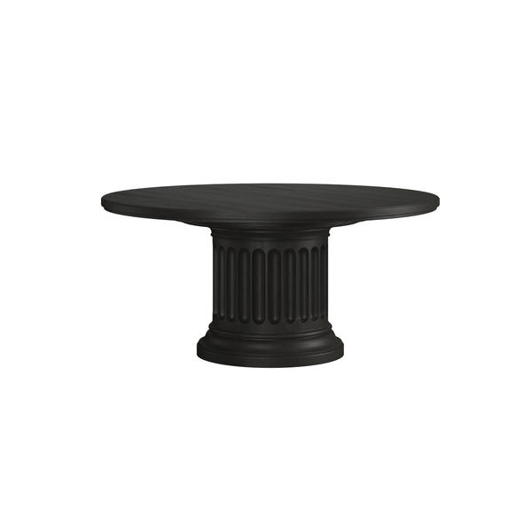 Atrium Round Dining Table - Striking Fluted Column Design Crafted from Rich Wood for Timeless Elegance