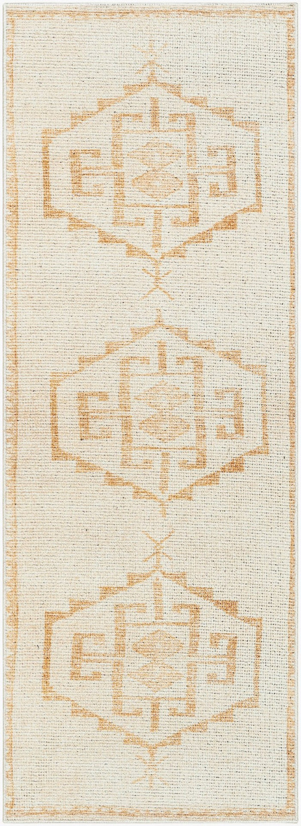 Livabliss Solana Machine Woven Polyester Accent Rug with Global Pattern for Entryway or Bedroom Ivory, Burnt Or 2'7" x 7'3" BOOC2301-2773