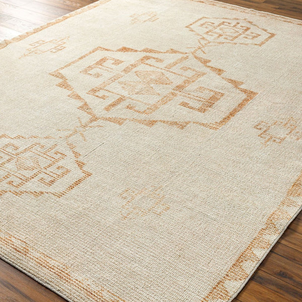 Livabliss Solana Machine Woven Polyester Accent Rug with Global Pattern for Entryway or Bedroom Ivory, Burnt Or 5'3" x 7' BOOC2301-537