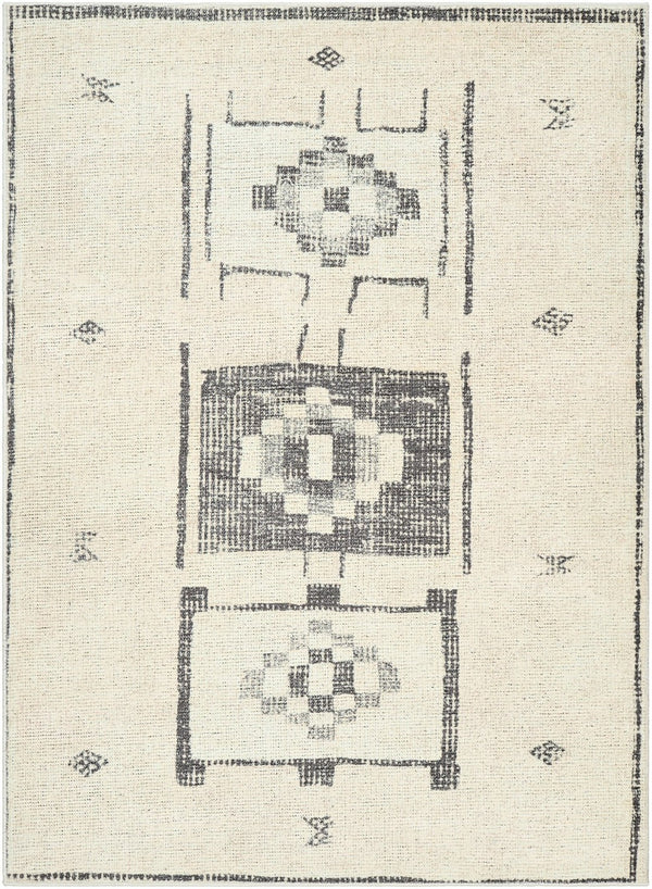Livabliss Solana Bohemian Global Accent Rug Polyester Woven in Turkey for Entryways and Cozy Nooks Ivory, Black 5'3" x 7' BOOC2302-537