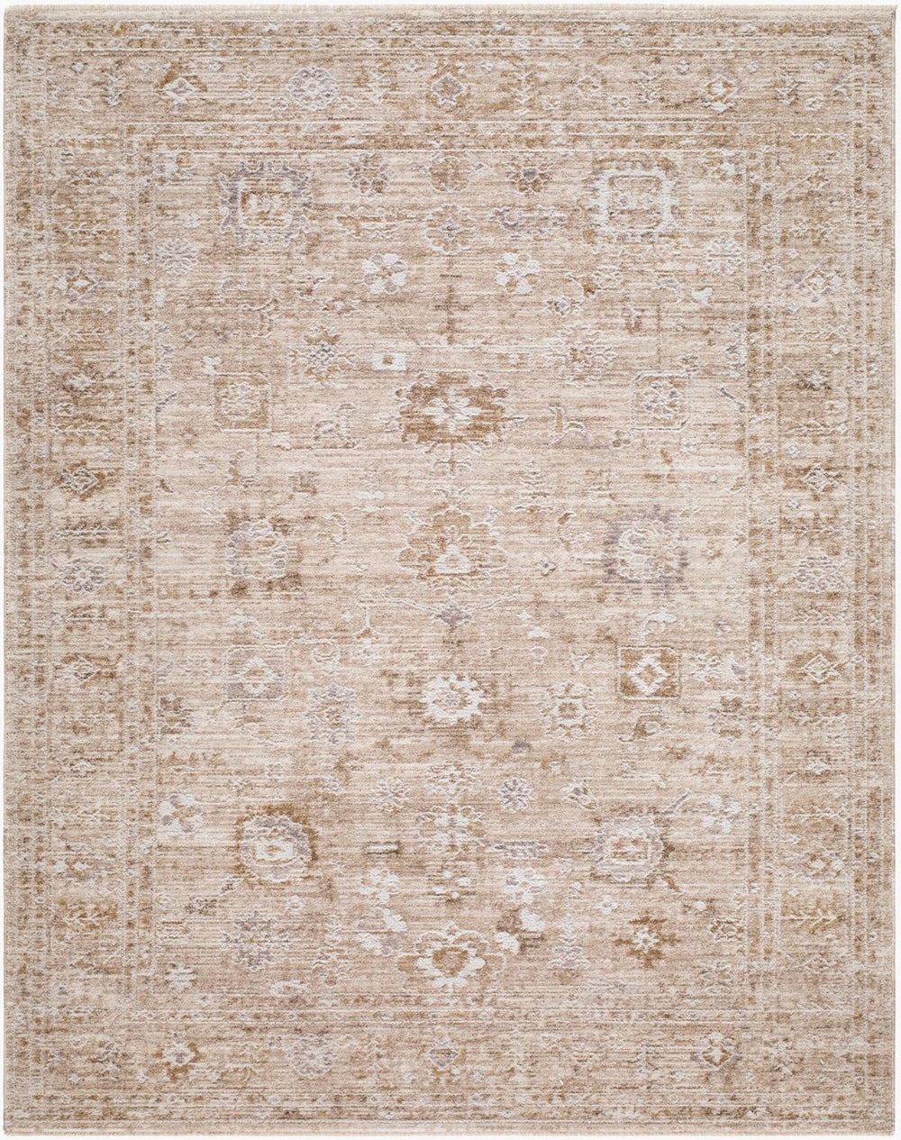 Livabliss Penny Traditional Medallion Runner Rug Turkish Polyester Fringe Hallway Accent Ivory, White 9' x 12'6" BOPE2300-9126
