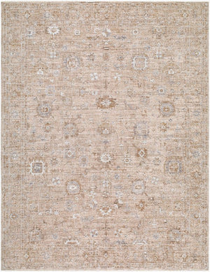 Livabliss Penny Traditional Medallion Runner Rug Turkish Polyester Fringe Hallway Accent Ivory, White 6'7" x 9' BOPE2300-679