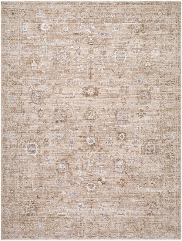 Livabliss Penny Traditional Medallion Runner Rug Turkish Polyester Fringe Hallway Accent Ivory, White 7'10" x 10' BOPE2300-71010
