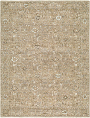 Livabliss Penny Traditional Turkish Runner Rug Polyester Medium Pile Fringe Hallway Accent Ivory, Mustard 5'3" x 7' BOPE2301-537