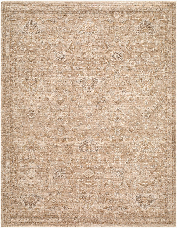 Livabliss Penny Traditional Fringe Runner Rug Turkish Woven Polyester for Hallways and Entryways Ivory, Mustard 9' x 12'6" BOPE2303-9126