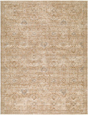 Livabliss Penny Traditional Fringe Runner Rug Turkish Woven Polyester for Hallways and Entryways Ivory, Mustard 6'7" x 9' BOPE2303-679