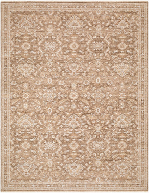 Livabliss Penny Turkish Medallion Runner Rug with Fringe Trim for Hallways and Entryways Tan, White 7'10" x 10' BOPE2304-71010