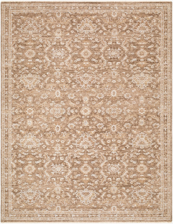 Livabliss Penny Turkish Medallion Runner Rug with Fringe Trim for Hallways and Entryways Tan, White 7'10" x 10' BOPE2304-71010