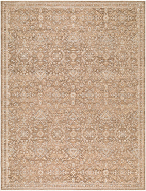 Livabliss Penny Turkish Medallion Runner Rug with Fringe Trim for Hallways and Entryways Tan, White 6'7" x 9' BOPE2304-679