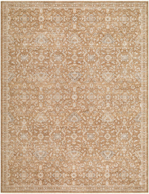 Livabliss Penny Traditional Fringe Runner Rug Turkish Polyester Hallway Entryway Classic Mustard, Ivory 6'7" x 9' BOPE2305-679
