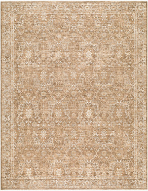 Livabliss Penny Traditional Fringe Runner Rug Polyester Woven Hallway Entryway Accent Tan, White 6'7" x 9' BOPE2306-679