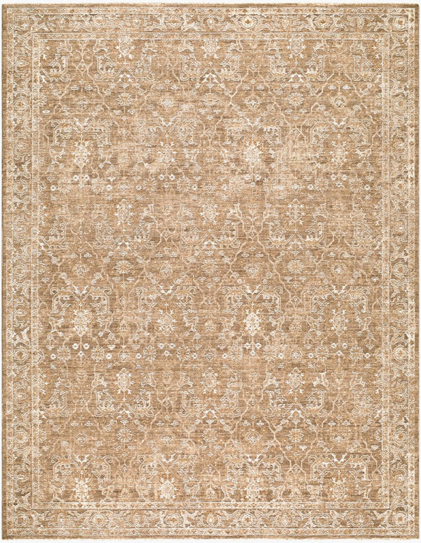 Livabliss Penny Traditional Fringe Runner Rug Polyester Woven Hallway Entryway Accent Tan, White 6'7" x 9' BOPE2306-679