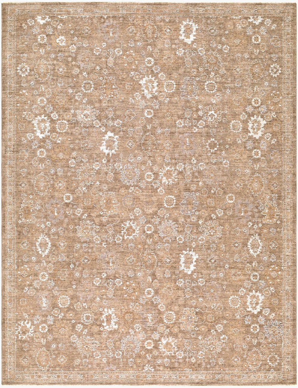 Livabliss Penny Traditional Fringe Runner Rug Turkish Woven Polyester for Hallway Entryway Tan, Mustard 2'7" x 7'3" BOPE2308-2773