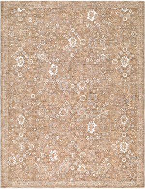 Livabliss Penny Traditional Fringe Runner Rug Turkish Woven Polyester for Hallway Entryway Tan, Mustard 6'7" x 9' BOPE2308-679