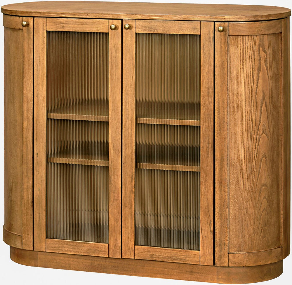 Livabliss Penasco Ash Veneer Display Cabinet with Glass Accents for Entryway or Living Room BOPN001-354115