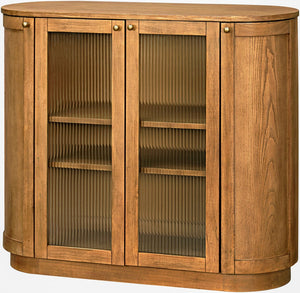 Livabliss Penasco Ash Veneer Display Cabinet with Glass Accents for Entryway or Living Room BOPN001-354115