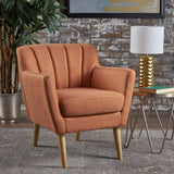 Christopher Knight Home® - Noble House - Merel Mid Century Modern Orange Fabric Club Chair