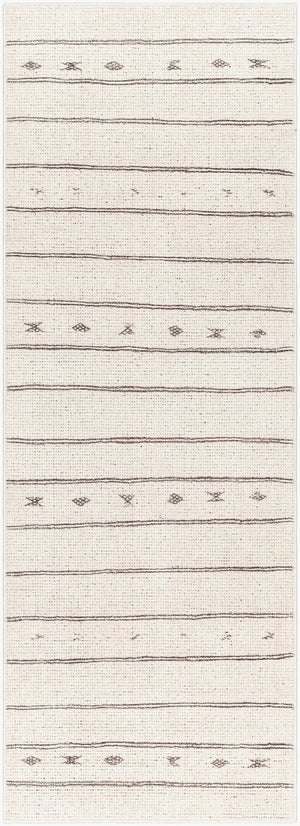Livabliss Rivi Machine Woven Bohemian Global Accent Rug Layering Piece for Entryway or Bedside Ivory, Black 2'7" x 7'3" BORC2300-2773