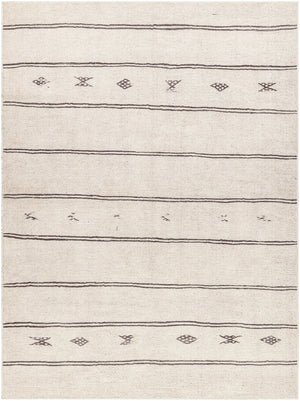 Livabliss Rivi Machine Woven Bohemian Global Accent Rug Layering Piece for Entryway or Bedside Ivory, Black 6'7" x 9' BORC2300-679
