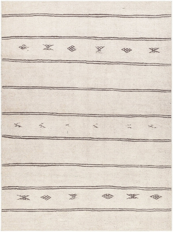 Livabliss Rivi Machine Woven Bohemian Global Accent Rug Layering Piece for Entryway or Bedside Ivory, Black 6'7" x 9' BORC2300-679