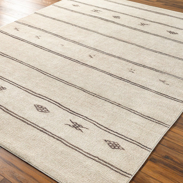 Livabliss Rivi Machine Woven Bohemian Global Accent Rug Layering Piece for Entryway or Bedside Ivory, Black 6'7" x 9' BORC2300-679