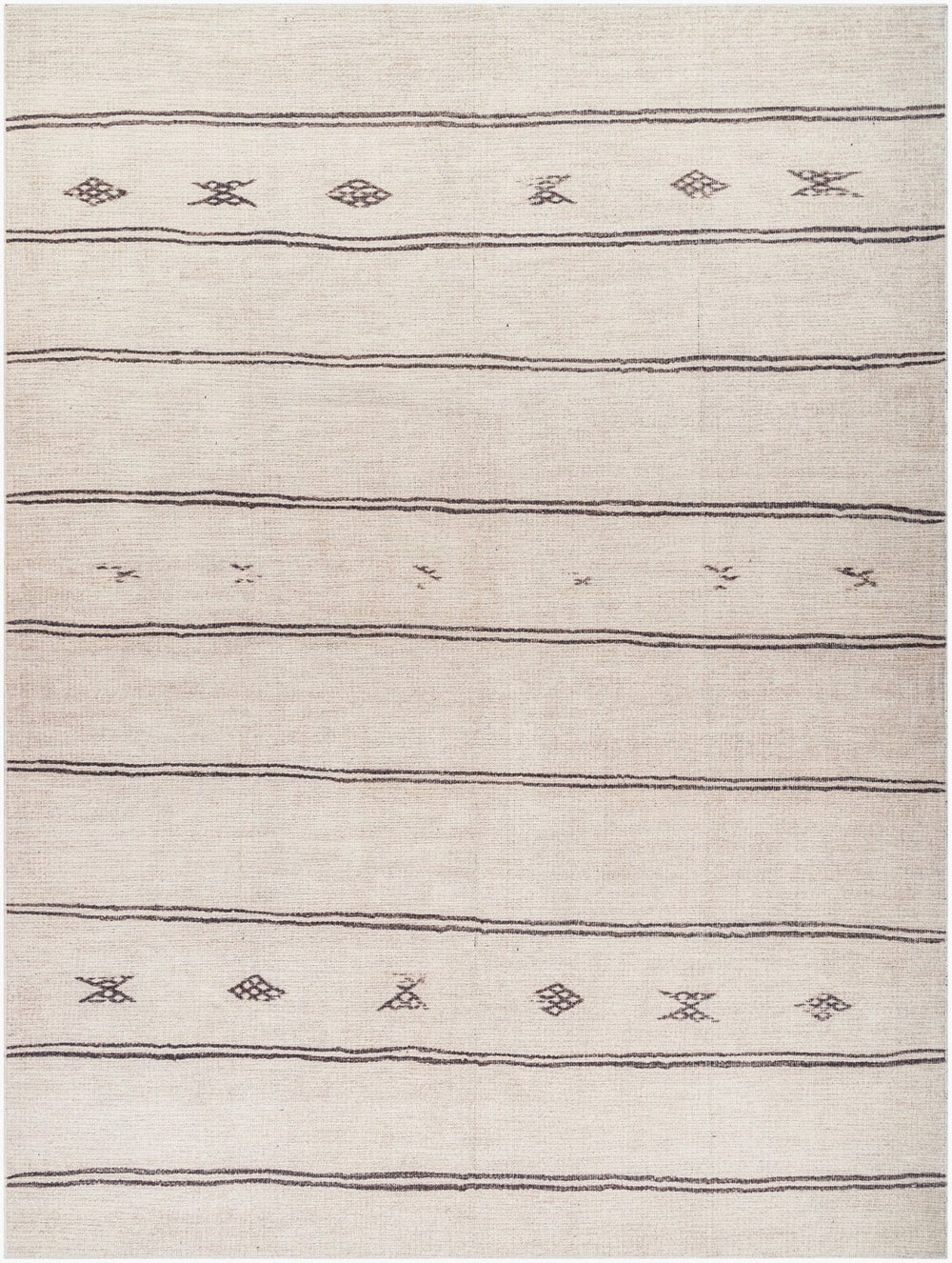 Livabliss Rivi Machine Woven Bohemian Global Accent Rug Layering Piece for Entryway or Bedside Ivory, Black 9'2" x 12' BORC2300-9212