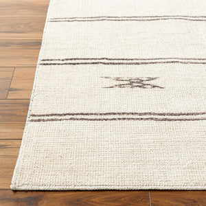 Livabliss Rivi Machine Woven Bohemian Global Accent Rug Layering Piece for Entryway or Bedside Ivory, Black 6'7" x 9' BORC2300-679