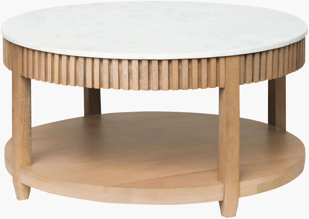 Livabliss Rosemary Square Marble Top Coffee Table with Solid Mango Wood Base for Living Room BORS002-173232
