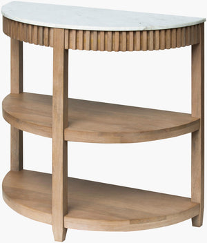 Livabliss Rosemary Marble and Mango Wood Console Table Handcrafted Entryway Accent Piece BORS003-323216