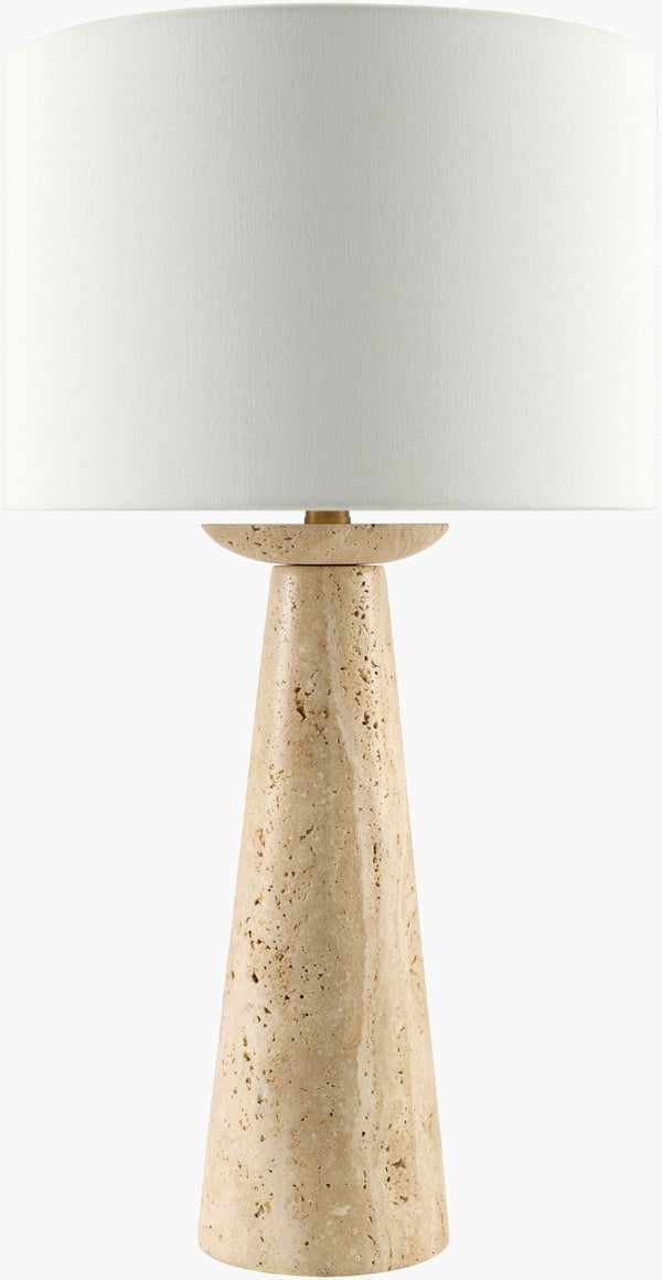 Livabliss Sabina Industrial Raw Steel Table Lamp with Linen Shade for Living Room or Study BOSB-001