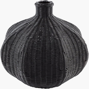 Surya Boscha Handwoven Indonesian Basket Floor Vase Bulbous Artisan Woven Bohemian Accent BOSC002-182020
